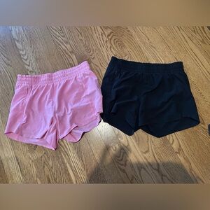 2 pairs of Athleta girls shorts sz 14 perfect condition - pink and black